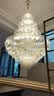 复式楼大吊灯挑高中空跃层大厅灯具轻奢别墅客厅水晶灯 【特价-不含安装】直径100CM高150CM-送三色光源 实拍图