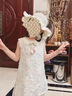 La Chapelle拉夏贝尔女童连衣裙2026新品洋气儿童夏装公主裙宝宝夏季无袖裙子 米色 送帽子 160 建议身高151-160cm 实拍图