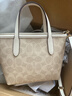 蔻驰（COACH） 女包奢侈品CITY迷你托特包女士斜挎手提包情人节礼物 沙黄色配白色CW032IMXDM 实拍图