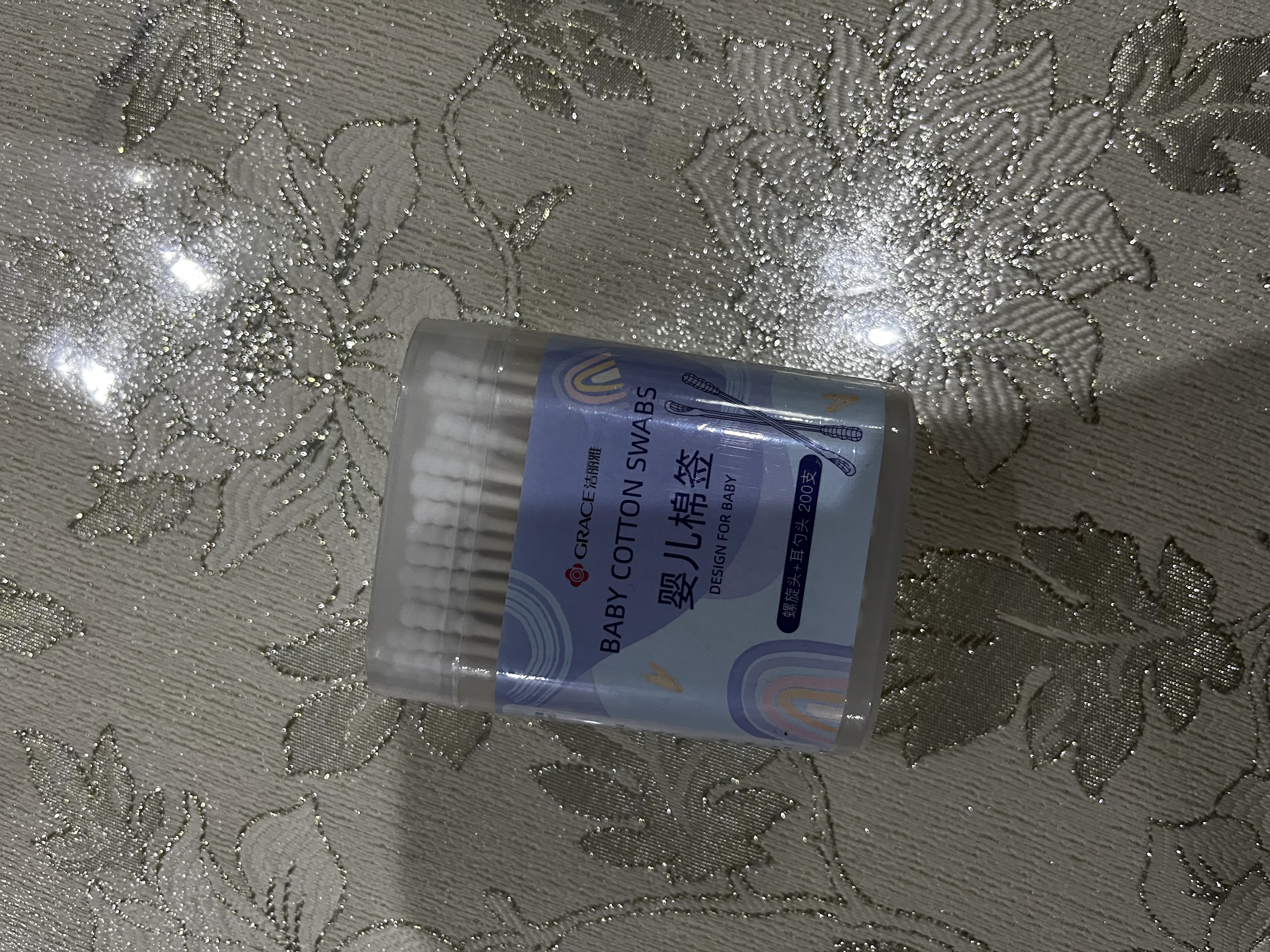 洁丽雅（Grace）棉签200支 螺旋头耳勺头 婴儿眼垢鼻腔耳道肚脐清洁专用纸轴 实拍图