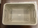桌面长方形文件筐办公文具收纳盒塑料幼儿园学生文具文件文具整理 奶油色大号 2个装 实拍图