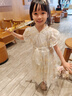 迪士尼（Disney）新中式女童旗袍连衣裙2026夏季新款洋气国风刺绣碎花气质礼服裙子 米白色 130 晒单实拍图