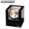 柯士尼瑞士品牌防磁摇表器自动手表盒上链旋转晃表器转表器送礼生日礼物 2+0黑色高光漆+米黄皮 实拍图