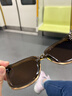 米家小米方框偏光太阳镜 高清男款士女墨镜 驾驶防紫外线眼镜 琥珀棕 实拍图
