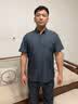 啄木鸟冰丝短袖t恤男爸爸套装2026新款夏季父亲节礼物中老年男士polo衫 雾霾蓝短袖+黑色裤子 XL (建议125-140斤) 实拍图
