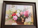 良木美式餐厅装饰画牡丹花油画客厅挂画欧式餐厅高级感壁画2026新款 A款富贵牡丹+复古棕框 40*60cm 皮纹膜画面HC3【经典皮纹肌理】 实拍图