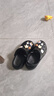名创优品（MINISO）洞洞鞋男女款EVA夏外穿沙滩凉鞋防滑踩屎感包头情侣 黑色+海星 实拍图