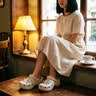 DAPHNE达芙妮洞洞鞋女2026夏季新款厚底增高时尚防滑透气休闲包头外穿拖鞋 卡其色 36-37 (230mm) 实拍图