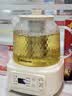 西屋全玻璃养生壶家用婴儿泡奶多功能恒温壶办公室花茶煮茶器烧水壶X12 杏仁白 1.2L （标配+茶漏+炖盅） 实拍图