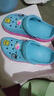 鲨鹈鹕洞洞鞋男士大码拖鞋防滑室外迪特沙滩鞋女透气包头休闲凉鞋男 迪特冰蓝/柚红 36 实拍图