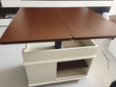 沙发边几可移动茶几小户型客厅边柜多功能茶桌升降折叠实木角几 胡桃+白 带升降：700*400*546 实拍图