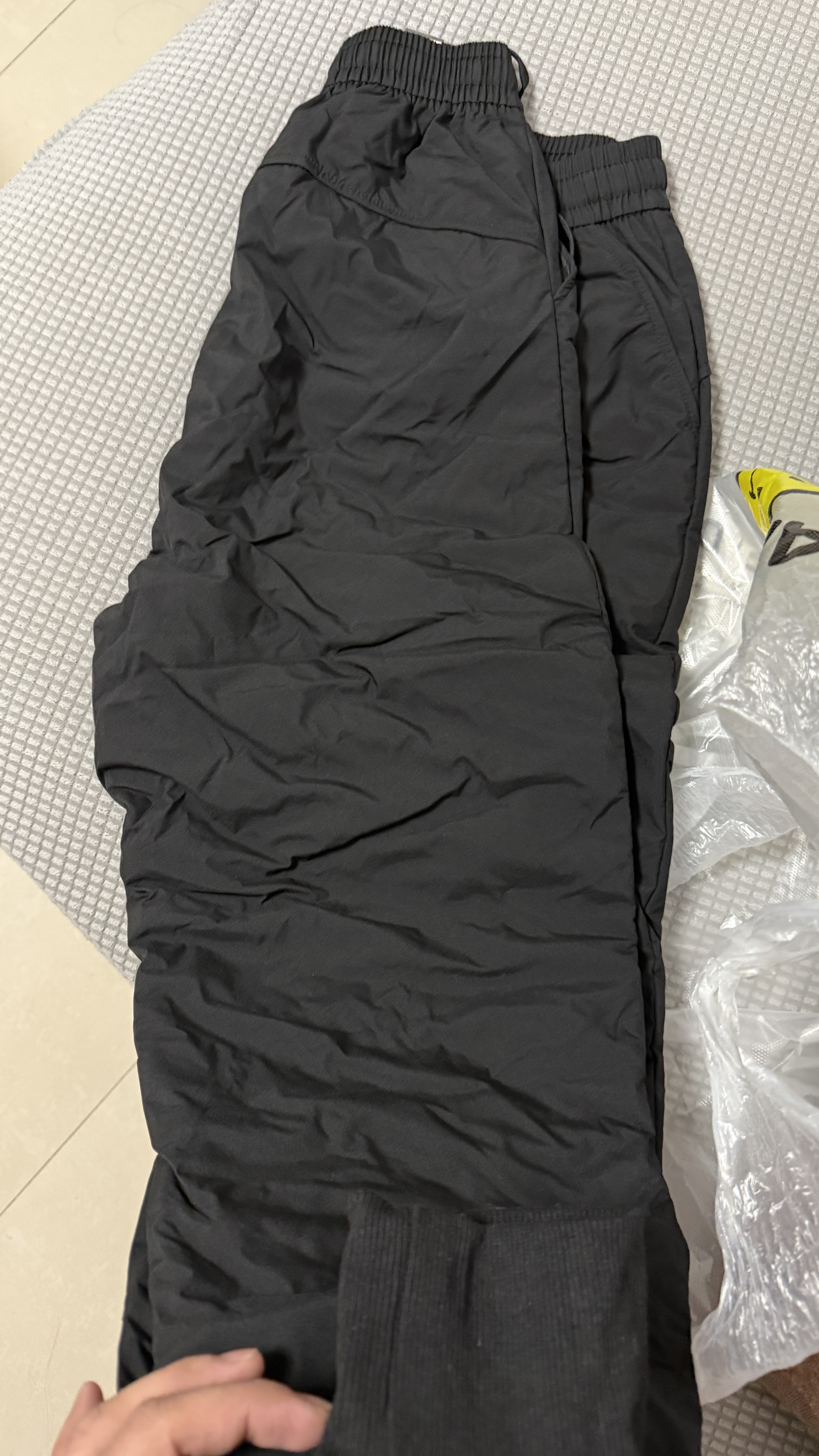 浪莎羽绒裤女外穿冬季加绒白鸭绒裤女士束脚防风棉裤加厚保暖裤黑色 实拍图