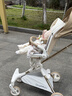 DearMom大白车360°双向高景观溜娃婴儿推车可坐躺轻便折叠登机遛娃神器 奶油香槟金 Pro 实拍图