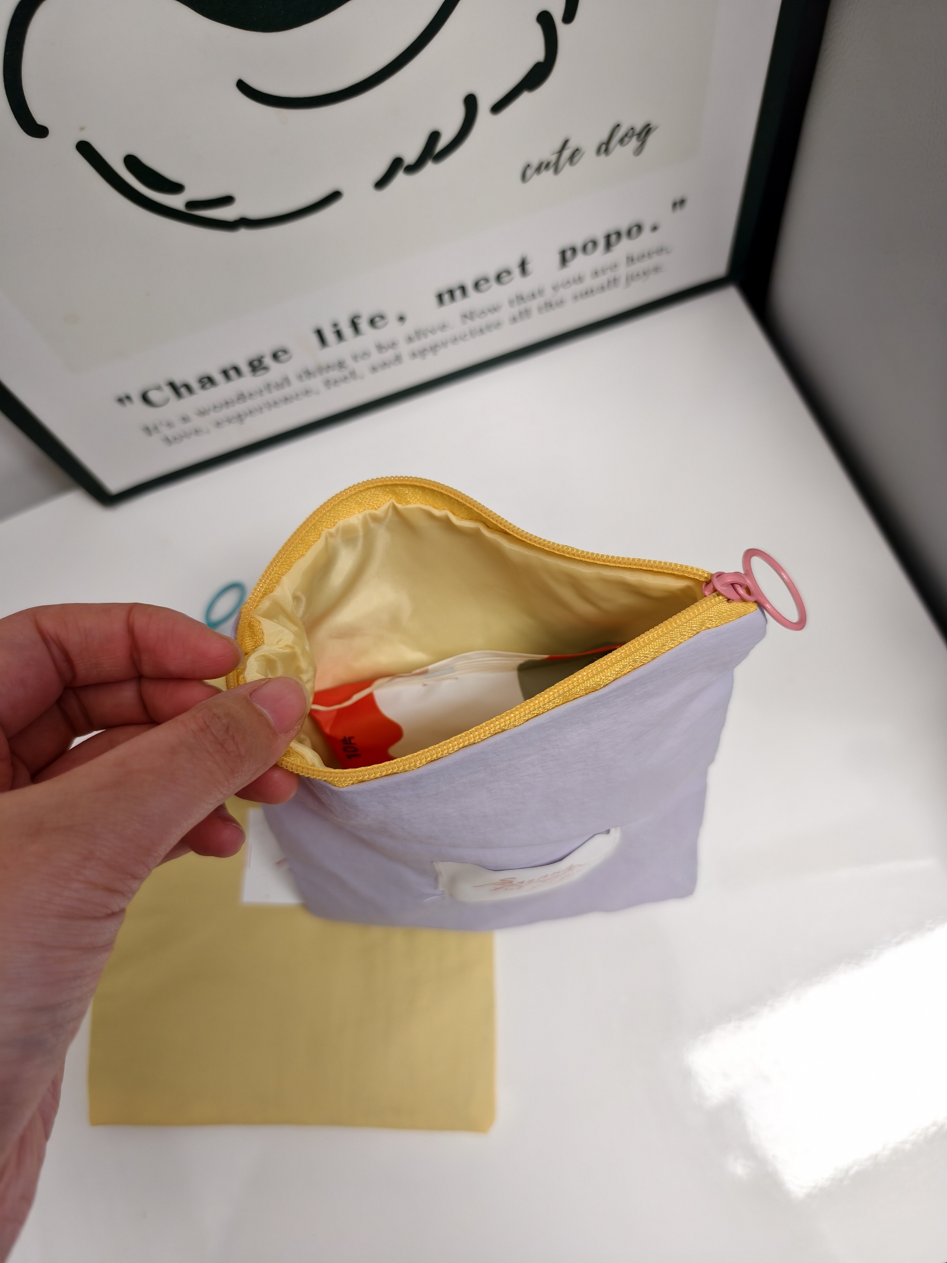 范爷家2个装马卡龙撞色零钱包小巧化妆包补妆包外出便携大容量收纳袋 实拍图