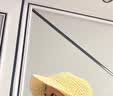 幼歌（YOUGE）婴幼儿外出遮阳帽蕾丝纯棉丝带男女宝宝洋气透气草帽 米白色 S(48cm) 实拍图