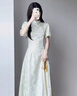 丹珠娜（DanZhuNa）新中式连衣裙女装2026夏季新款气质改良国风少女旗袍改良裙子夏天 杏绿色（无饰品） M 实拍图