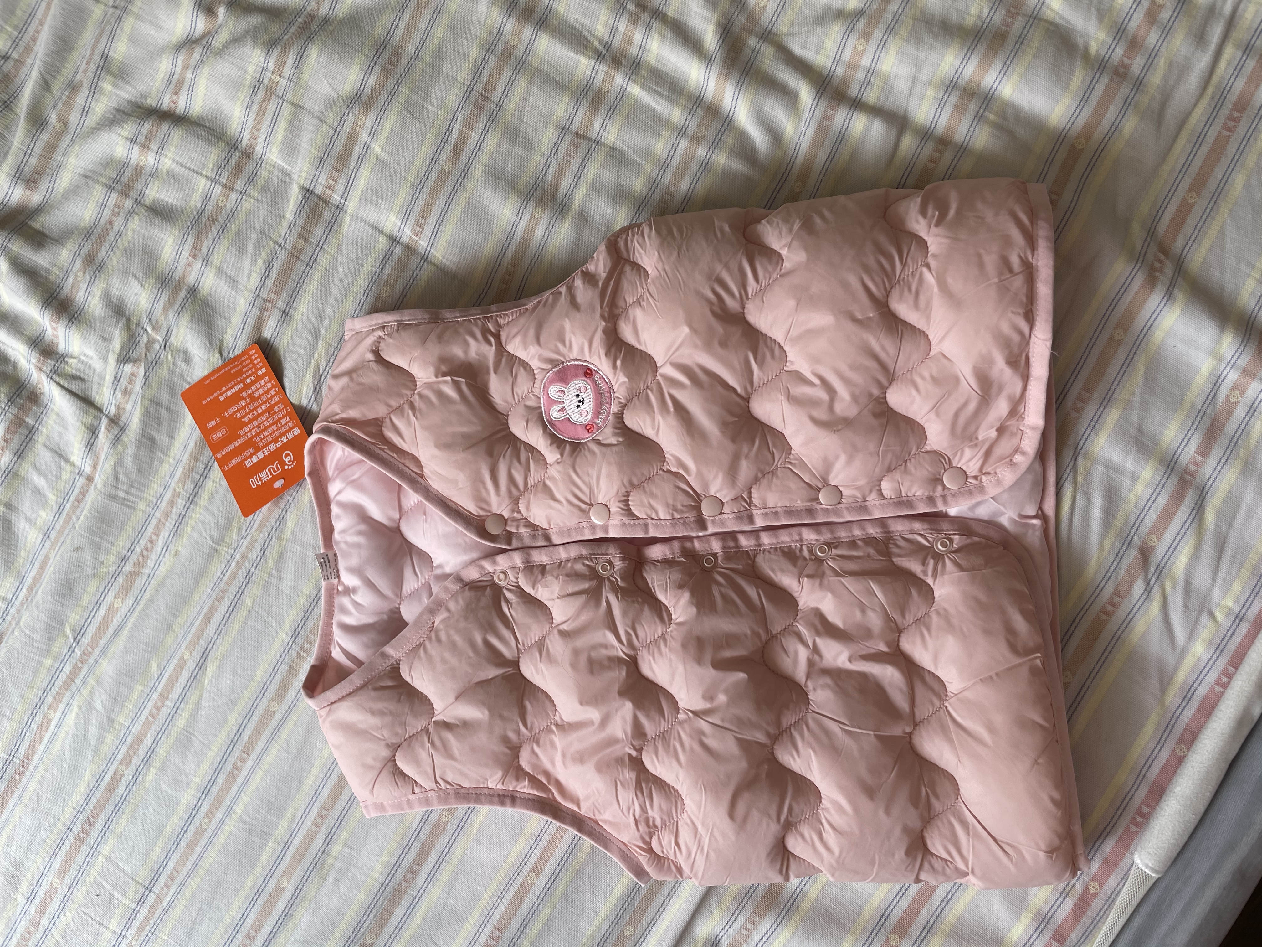 贝瑞加（Babyprints）宝宝马甲秋冬中小童保暖护肚背心幼儿园百搭马夹舒适坎肩 粉120 实拍图
