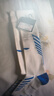 李宁（LI-NING）足球袜儿童长筒袜过膝防滑训练护腿板袜套高筒长袜子男 蓝白-L 实拍图