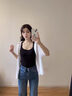 莫代尔黑色u型美背自带胸垫背心女夏季内搭无袖t恤外穿辣妹短款上衣 晒单实拍图
