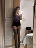 绫天生丝滑绫lingerie「绊」3D超薄性感撞色绑带诱惑腿环一体吊带袜夏季丝袜 Red&Black红黑撞色 1双 均码 -吊带版 实拍图