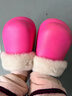 朴西冬季防水可拆卸棉拖鞋女士保暖室内厚底防滑可外穿 树莓红 36-37 实拍图