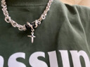 BJYL项链男士潮流嘻哈风男生锁骨链简约百搭吊坠男款钛钢卫衣配饰链子 实拍图