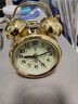 北极星（POLARIS）闹钟复古石英钟表夜光闹铃创意学生儿童卧室床头夜灯闹表6008金色【开学季】 实拍图