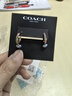 蔻驰（COACH） 女士心形吊坠圈形耳环 抱耳式设计 精密镶嵌 金属材质 生日礼物 多色/金色 One Size 实拍图