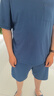 京东京造【10A抗菌】50支棉莫代尔凉感睡衣男睡衣短袖T恤家居服套装黛蓝XL 实拍图