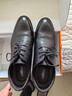 卡帝乐鳄鱼（CARTELO）软牛皮男士皮鞋商务正装鞋男内增高男鞋加绒皮鞋男9585 黑色 42 实拍图