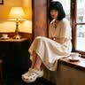 DAPHNE达芙妮洞洞鞋女2026夏季新款厚底增高时尚防滑透气休闲包头外穿拖鞋 卡其色 36-37 (230mm) 实拍图
