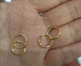 周六福简约足金999黄金耳圈耳环女生日礼物计价AA090923 一对 约1.18g 实拍图