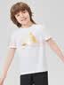阿迪达斯（adidas）儿童T恤夏季户外运动休闲百搭短袖 白+金  164  实拍图