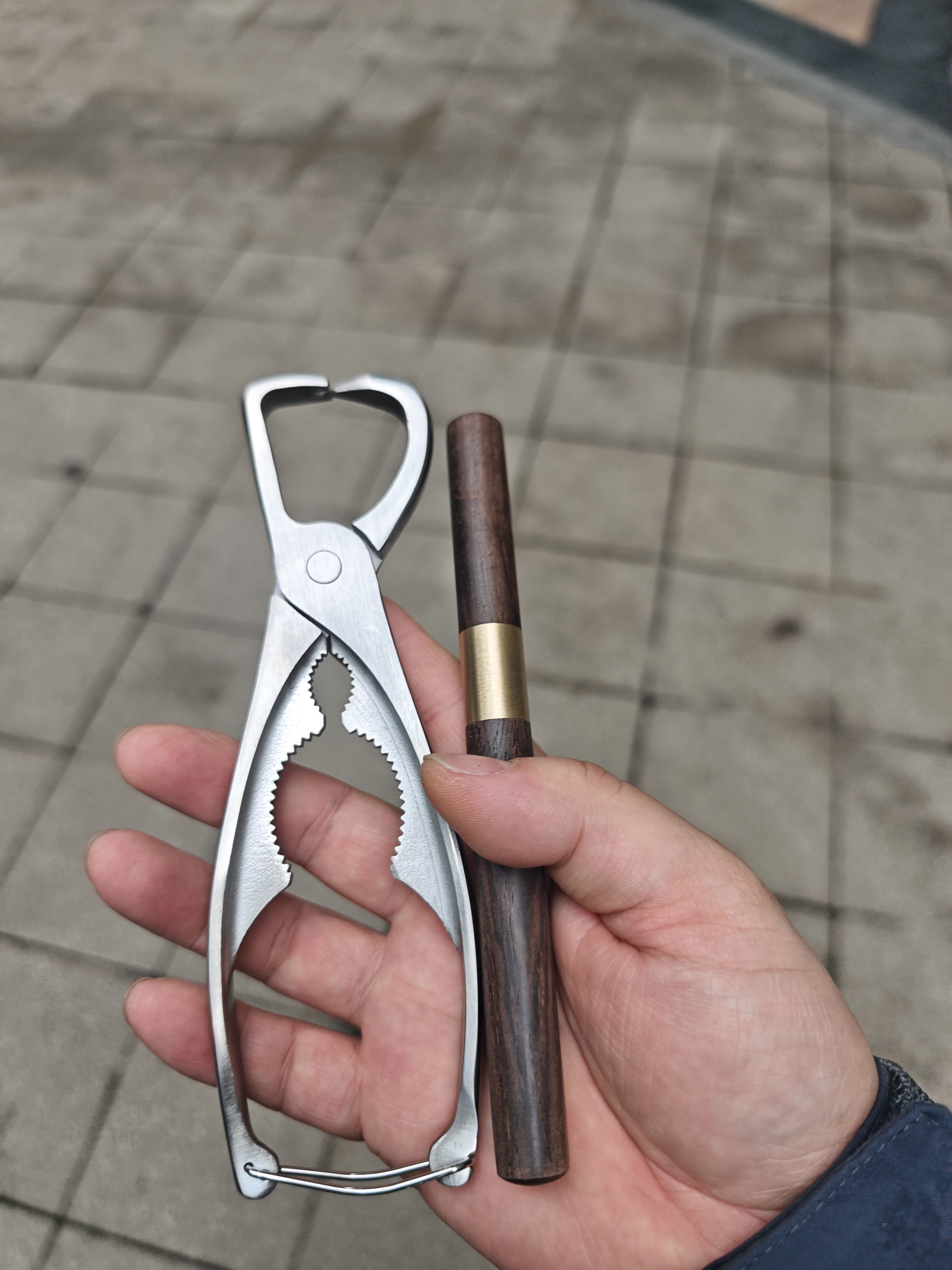 304不锈钢茶钳开茶器普洱茶刀手工茶砖茶饼撬刀茶具配件专用工具 304茶钳+黑檀木茶刀 实拍图