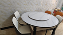 丰舍 餐桌 岩板实木餐桌椅组合现代简约家用小户型餐台可伸缩折叠饭桌 1.35米黑白色【雪山白岩板】 一桌六椅 实拍图