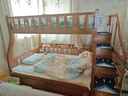 临稚胡桃木 儿童上下床实木高低床双层床上下铺床两层木床子母床 梯柜款 上铺宽1.3米下铺宽1.5米 实拍图