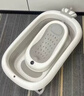 iuu婴儿洗澡盆 可折叠宝宝浴盆大号 洗澡神器躺托浴架新生儿童用品 【北欧灰】+调节感温浴架+浴垫+脸盆*3 材质：FAD食品级材质检测认证 实拍图