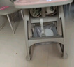 XUM肯德基婴儿餐椅同款宝宝多功能座椅儿童高度可调成长吃饭餐桌椅 粉色+双餐盘+刹车轮+坐垫+置物兜 实拍图