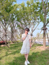 G.duck童装女童连衣裙夏季儿童公主裙韩版时尚23新款小女孩泡泡袖雪纺裙 白色 160 尺码13~14岁【150-160cm】 实拍图
