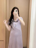苒琦妈咪孕妇连衣裙2026新款孕妈高级穿搭夏装可哺乳短裙夏季小个子薄款女 香芋紫短款 L 实拍图