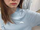 安踏运动套装女短袖t恤短裤夏季新款跑步冰丝速干透气中考体测两件套 展翅蓝-店长推荐款【速干经典LOGO套装】 S /165【女款建议小一码】 实拍图
