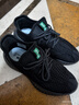 回力男鞋夏季透气新款椰子鞋子潮流百搭运动鞋轻便跑步鞋 黑/绿 43 实拍图