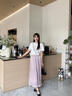 香影薄款雪纺百褶裙裤女2026夏季新款超好看流光纱宽松休闲阔腿裤 紫色 S 155/60A/85-95斤 实拍图