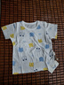 雅婴世族（YAYINGSHIZU）宝宝单件上衣纯棉新生婴儿短袖T恤儿童夏装男无骨内衣夏季薄款女 1316杰熊+纯蓝【肩扣短袖上衣】 90码 建议高75-85/25斤内 实拍图