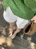 CHUJIE白色短裤女夏季外穿五分裤休闲短裤运动热裤休闲裤高腰沙滩裤宽松 日系棉感麻纹短裤【白色】 L 建议105-120斤 实拍图