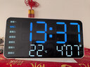 BBA电子时钟桌面电视柜台钟摆台式led数字客厅挂墙智能闹钟 6659蓝 实拍图