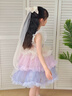 迪士尼（Disney）女童艾莎公主裙2026夏洛丽塔爱莎连衣裙亮片生日礼服蓬蓬裙子童装 紫色 渐变亮片公主裙-含头纱 120 【身高约115-125cm体重40-50斤】 实拍图