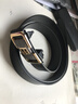 【已售100w】男士皮带贴皮无牙自动扣腰带男青年简约商务休闲裤带 黑色无牙航B 实拍图