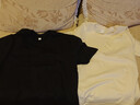 重磅纯棉短袖t恤男高档纯色印花休闲基础款内搭半袖打底衫 黑色 M  105-125斤 实拍图