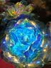 【限时优惠】七彩炫光玫瑰花彩金母亲节七夕送老婆女友生日礼物 金箔玫瑰-彩金蓝-1枝装 【送它一朵永不凋零的爱意玫瑰】 实拍图